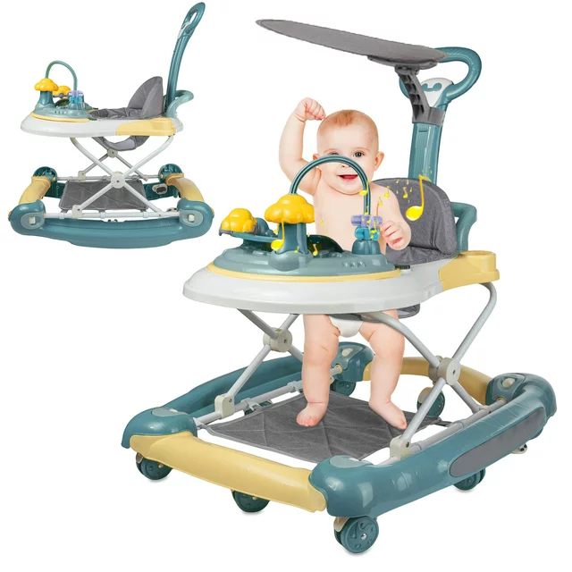 Activity Baby Walkers with Removable Toy Tray for Boys&Girls, Music - Unisex,Blue